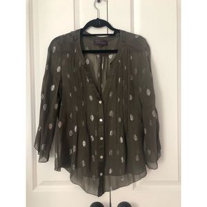 LIKE NEW Hale Bob olive green blouse